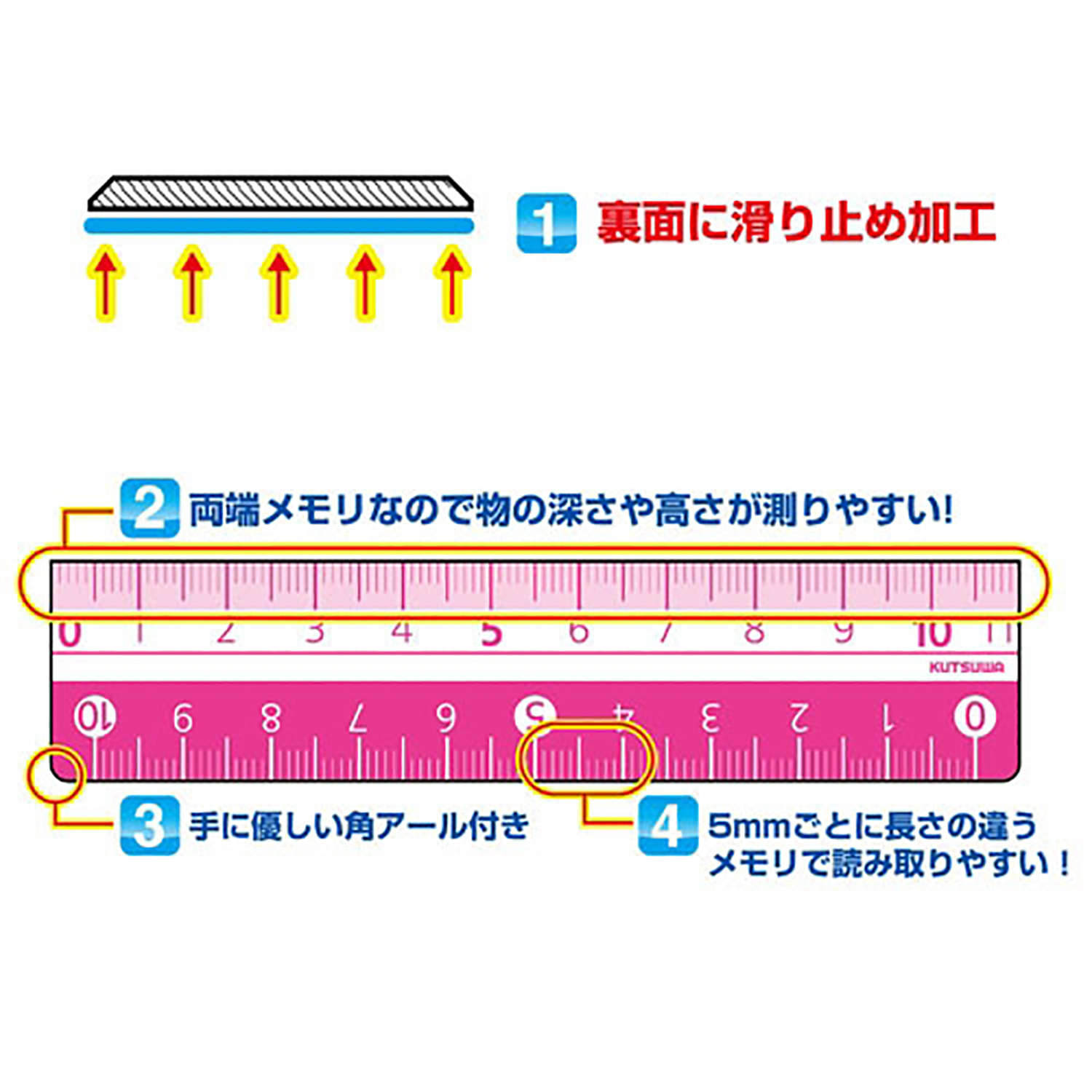 カラー定規 11cm(ブラック) – クツワ株式会社 -KUTSUWA-